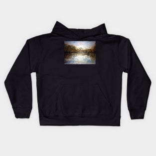 Semi abstract river scape 5 Kids Hoodie